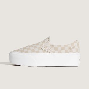 Classic Slip-On Platform Checkerboard Shoe